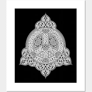 Peace Celtic Knotwork White Posters and Art